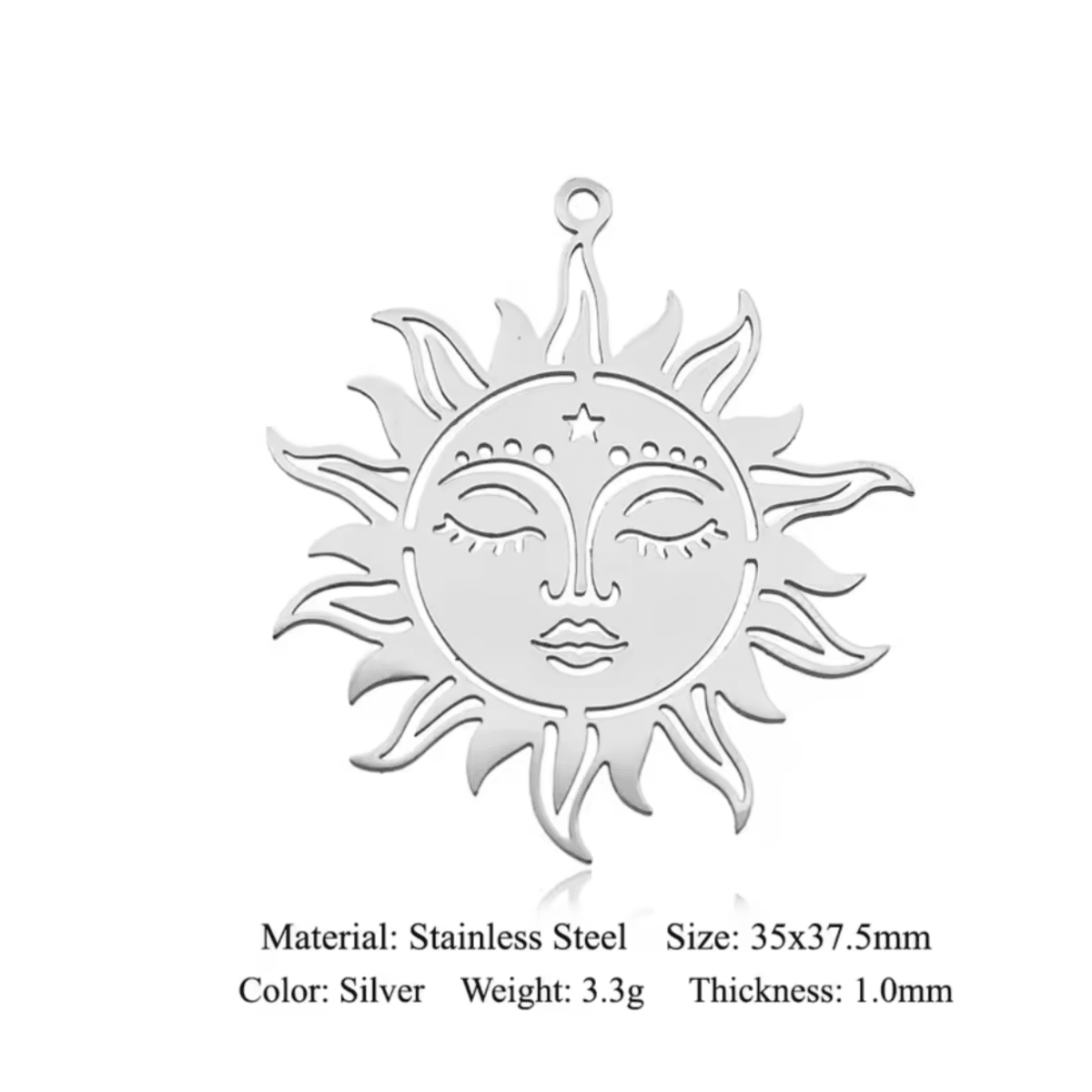 Sun Face Pendant - stainless steelpendant