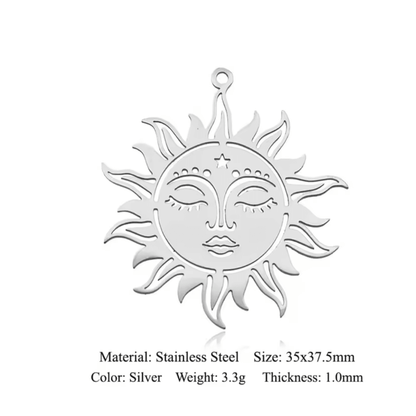 Sun Face Pendant - stainless steelpendant