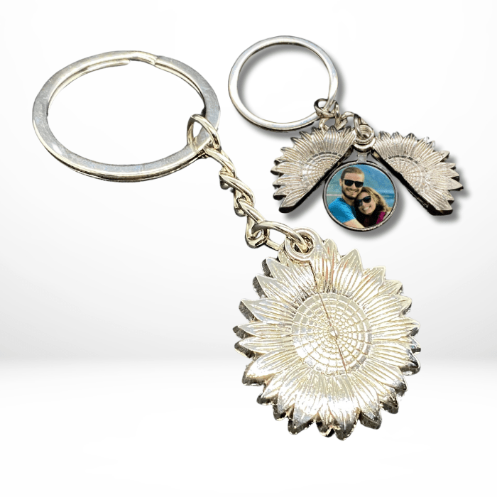 Sunflower Personalised Photo Keyring