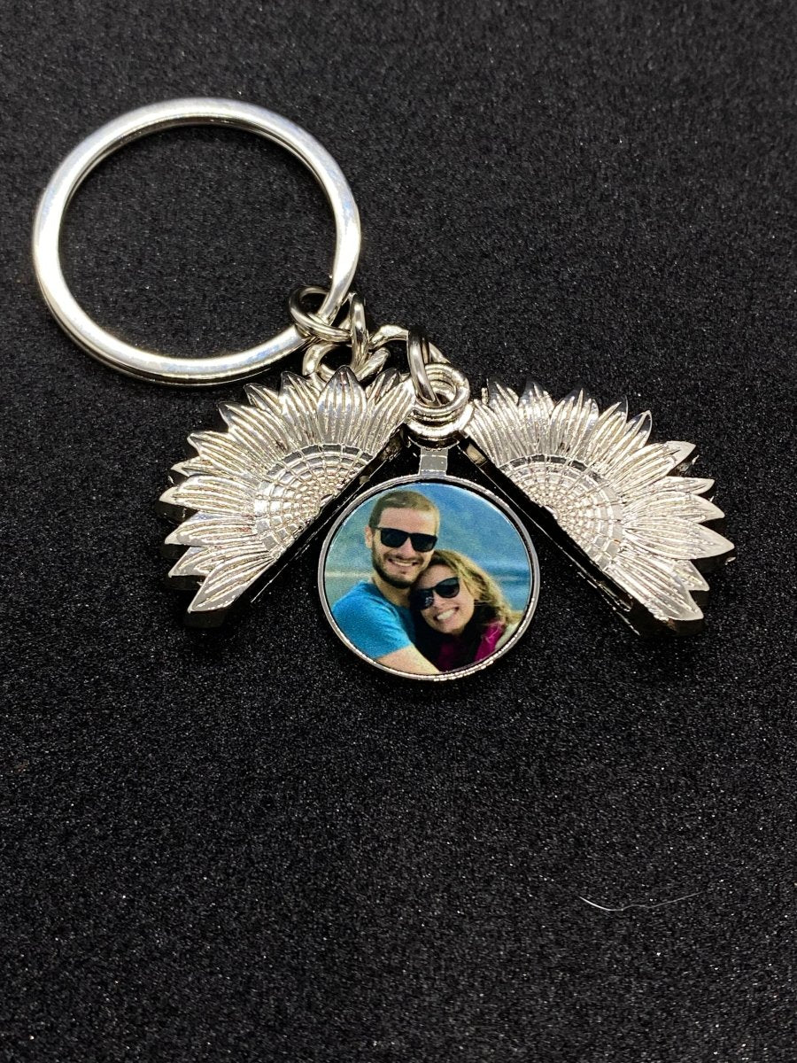 sunflower personalised photo keychain