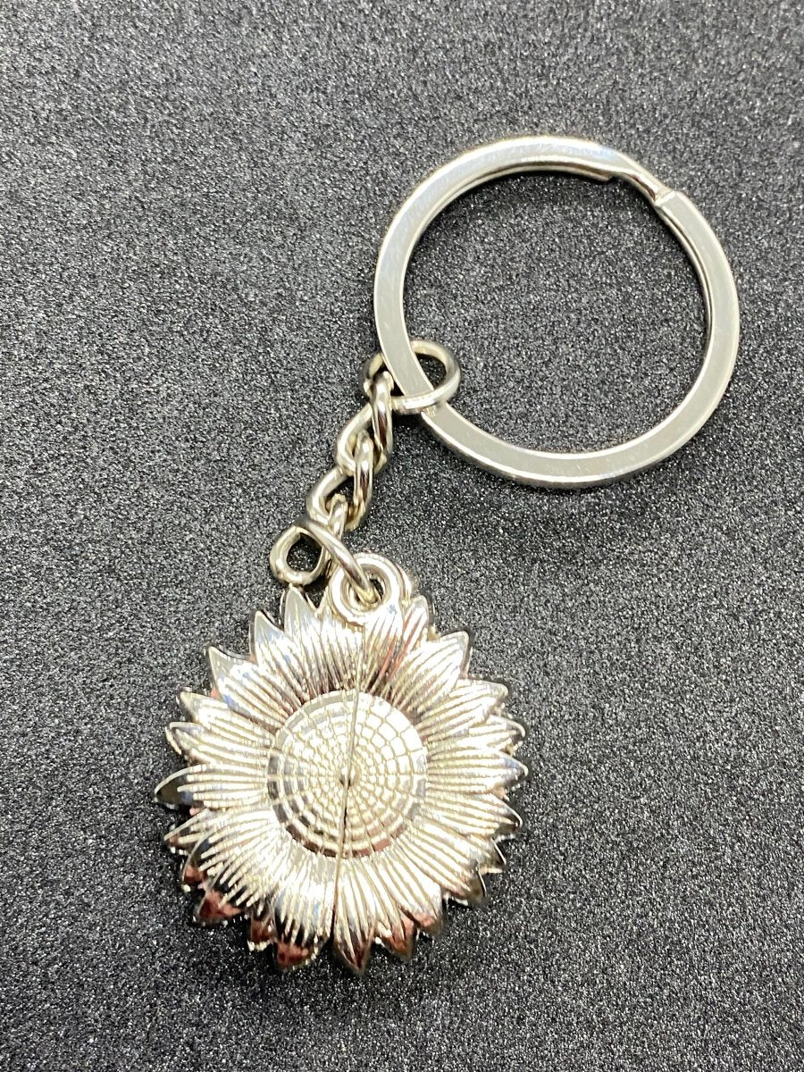 sunflower photo pendant keychain