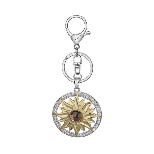 Sunflower Photo Projection Stainless Steel Keyring - Personalisr Au