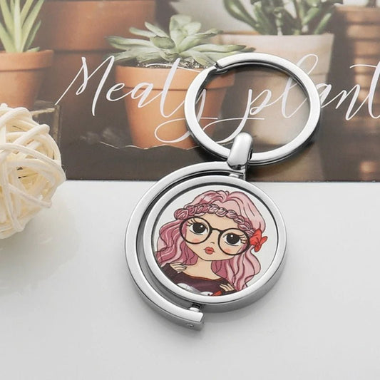 Two Photo Rotating Keyring - Key Chains Personalisr Au