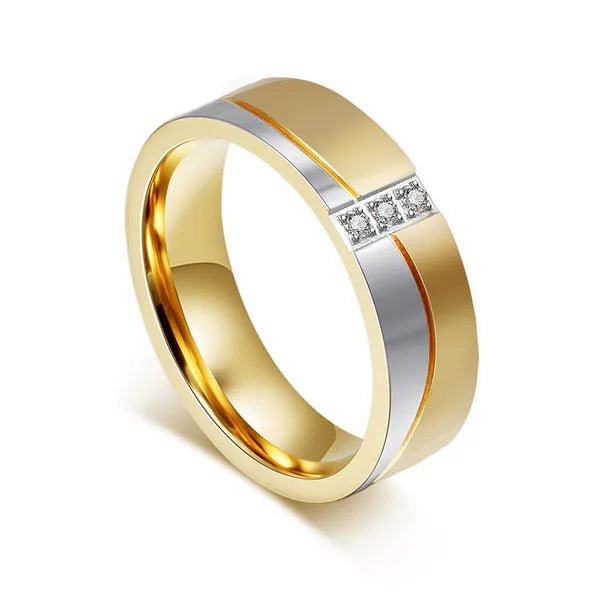 Two Tone Wave Wedding Rings - Rings Personalisr Au