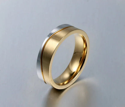 Two Tone Wave Wedding Rings