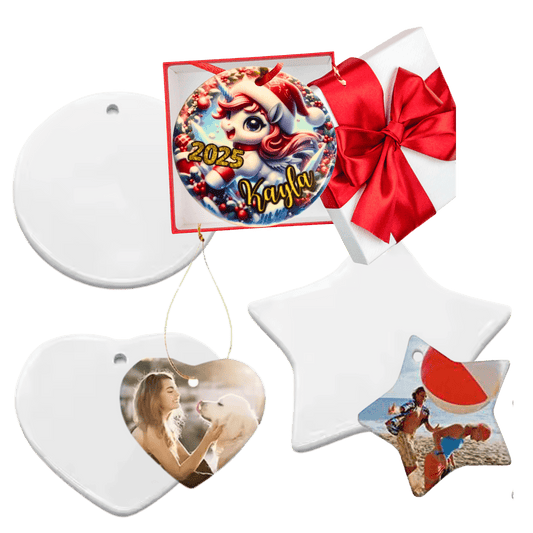 Your Custom Design Ornament – Personalised Photo or Message | Circle, Heart or Star2022 - 11,Christmas & New Year,Ornaments