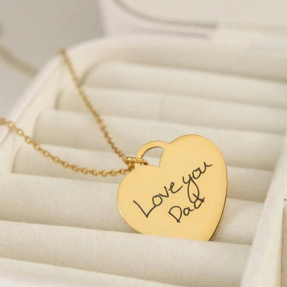 Your Handwriting Engraved Message Necklace