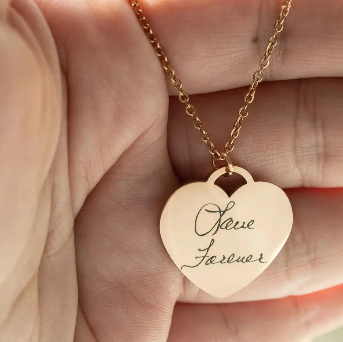 Your Handwriting Engraved Message Necklace