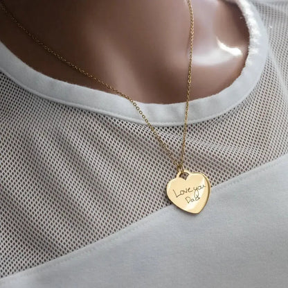 Your Handwriting Engraved Message Necklace