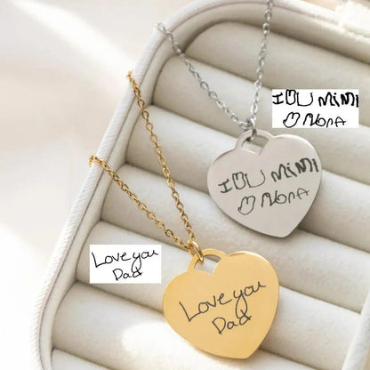 Your Handwriting Engraved Message Necklace