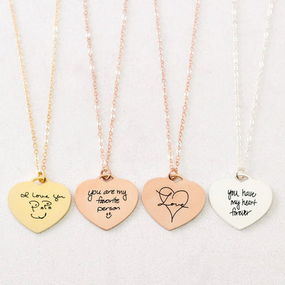 Your Handwriting Engraved Message Necklace