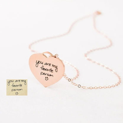 Your Handwriting Engraved Message Necklace