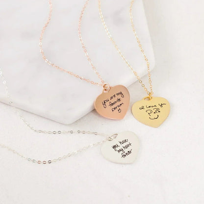 Your Handwriting Engraved Message Necklace