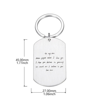 your handwriting engraved message keychain silver dog tag