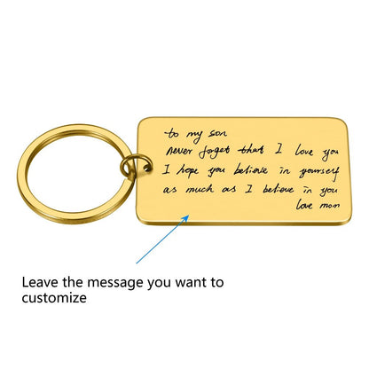 Your Handwriting Engraved Message Stainless Steel Keychain